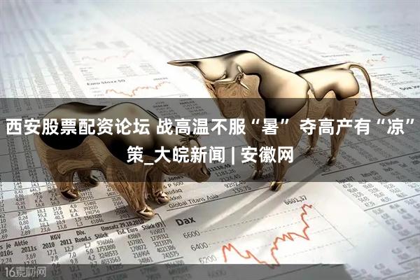 西安股票配资论坛 战高温不服“暑” 夺高产有“凉”策_大皖新闻 | 安徽网