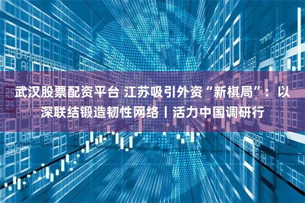 武汉股票配资平台 江苏吸引外资“新棋局”：以深联结锻造韧性网络丨活力中国调研行