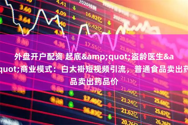 外盘开户配资 起底"盗龄医生"商业模式：白大褂短视频引流，普通食品卖出药品价